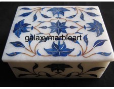 Lapis Lazuli stone inlaid marble box-RE3402